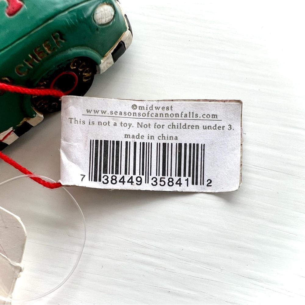 NEW Santa Claus Race Car Driver Christmas Toys Holiday Ornament New with Tags - Picture 13 of 14